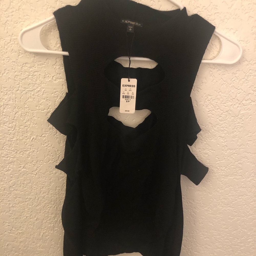 Express — Ribbed Black Sweater